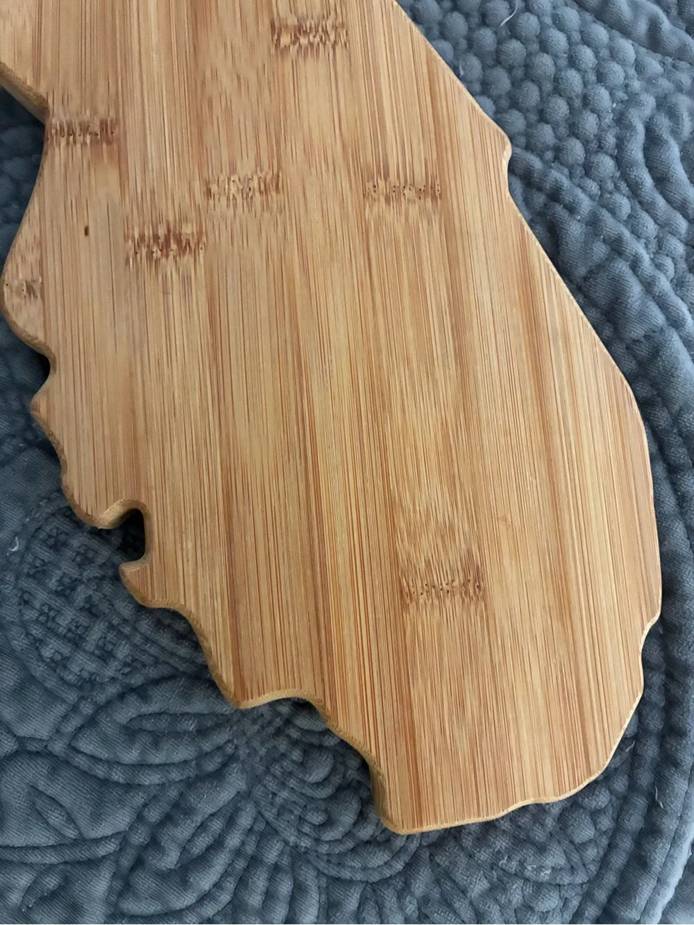 Florida-Shaped Bamboo Serving Board - Natural Wood